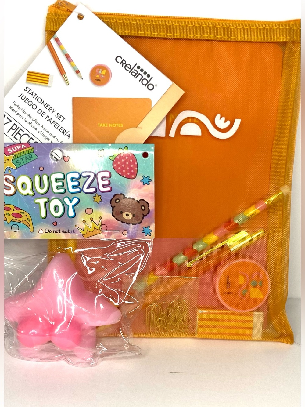 Kids Orange Stationery & Toy Pack